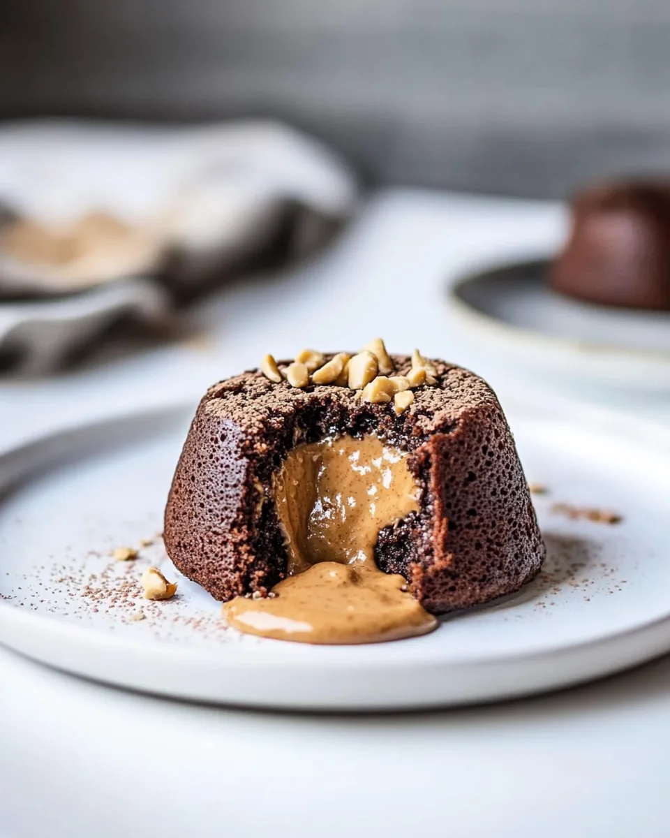 Chocolate Peanut Butter Lava Cakes