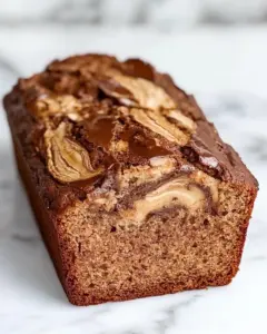 Chocolate Peanut Swirled Banana Bread