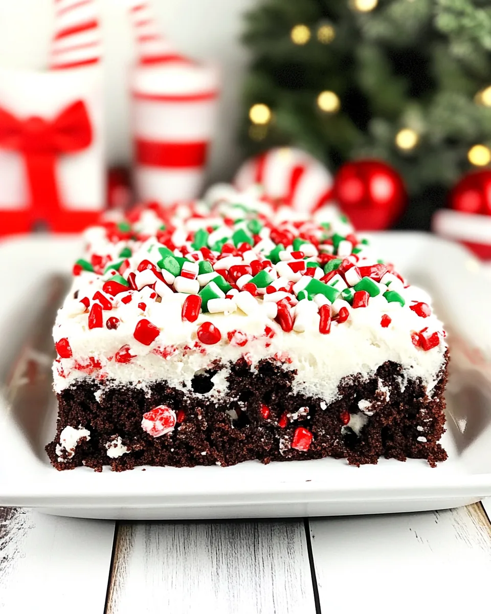 Chocolate Peppermint Poke Cake