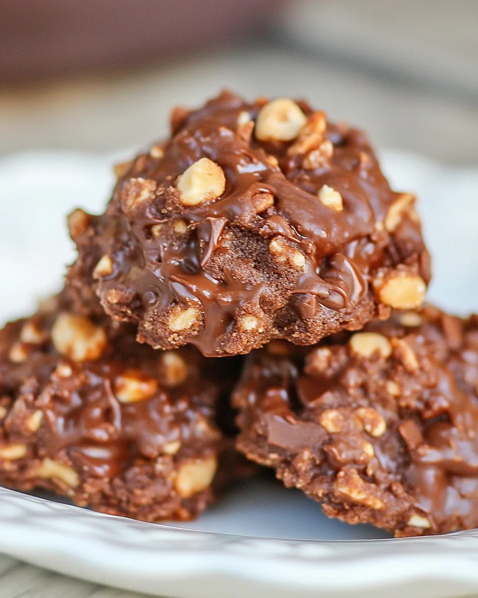 Chocolate Toffee No Bake Cookies