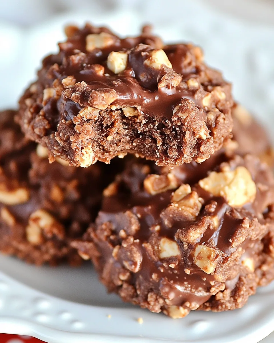 Chocolate Toffee No Bake Cookies