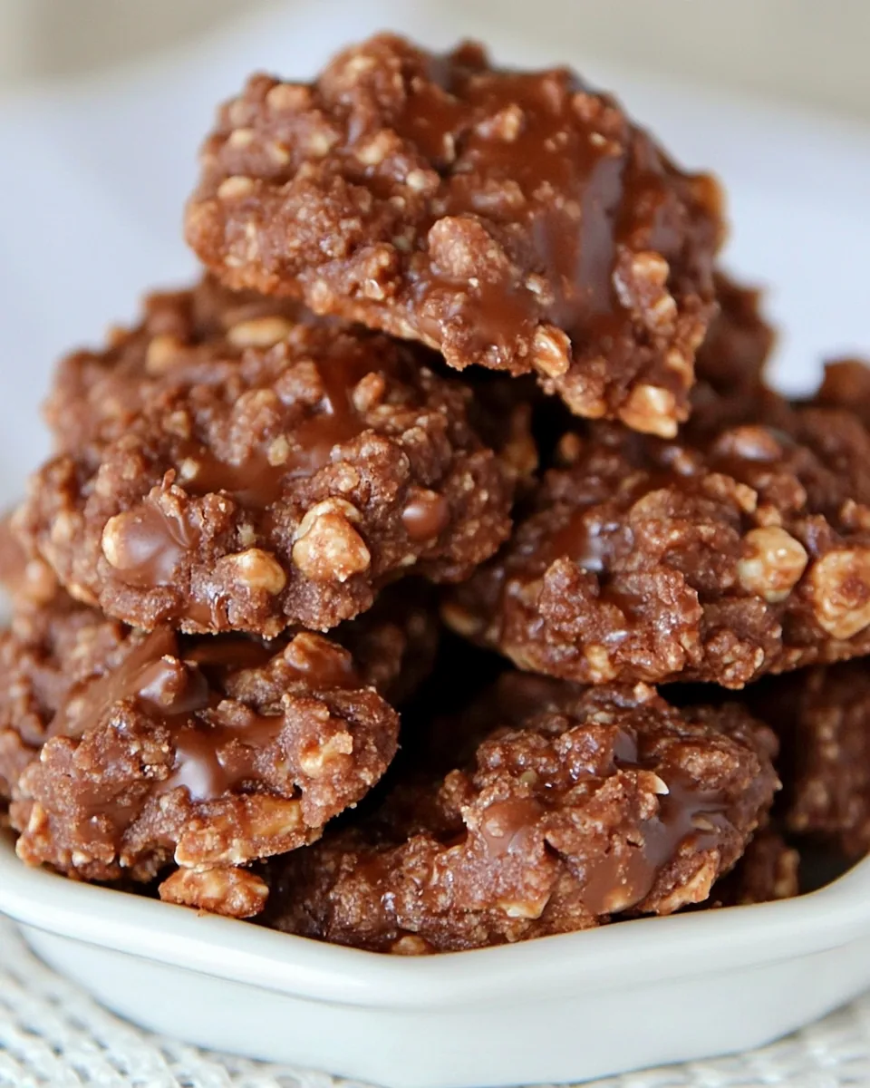 Chocolate Toffee No Bake Cookies