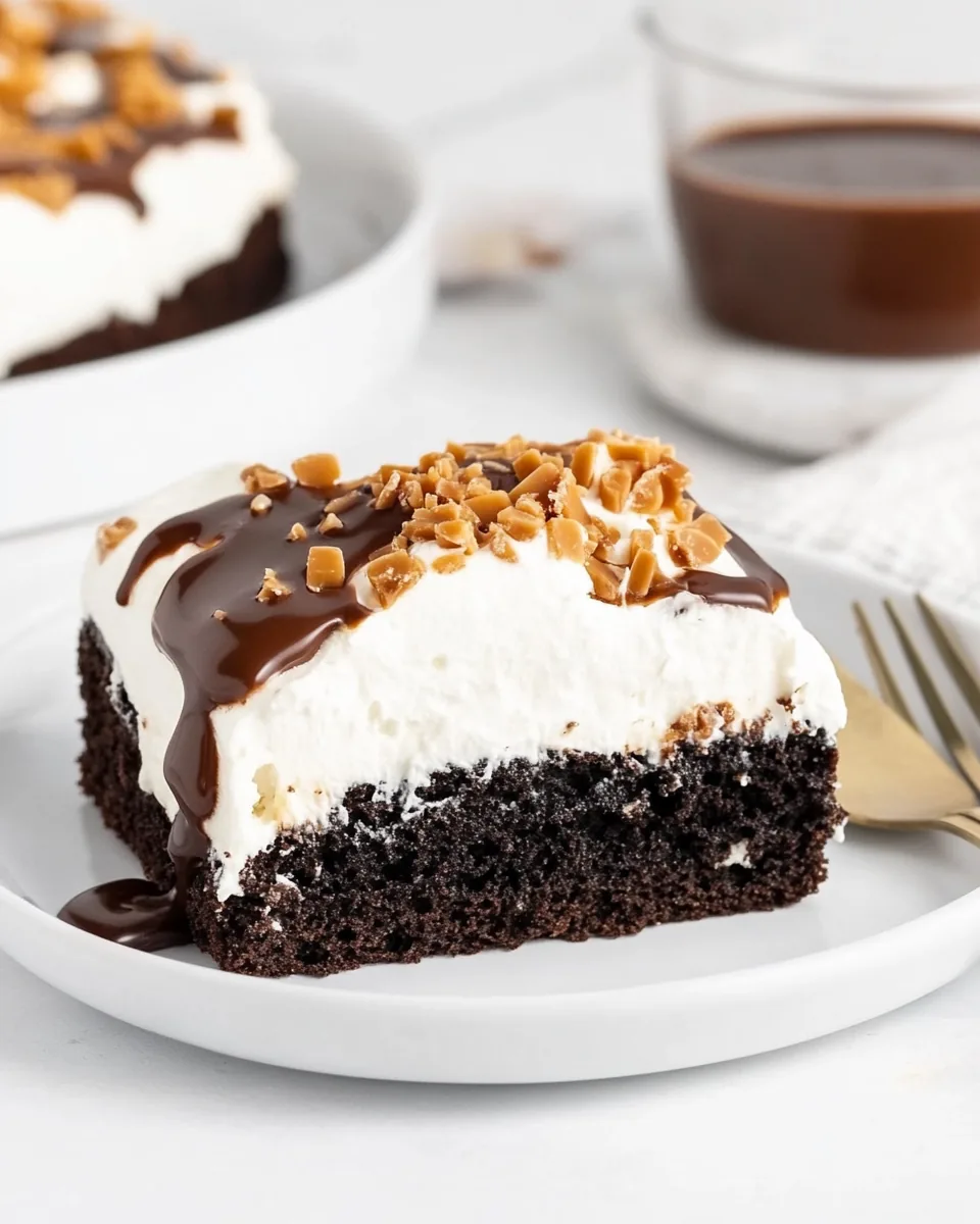 Chocolate Toffee Poke Cake