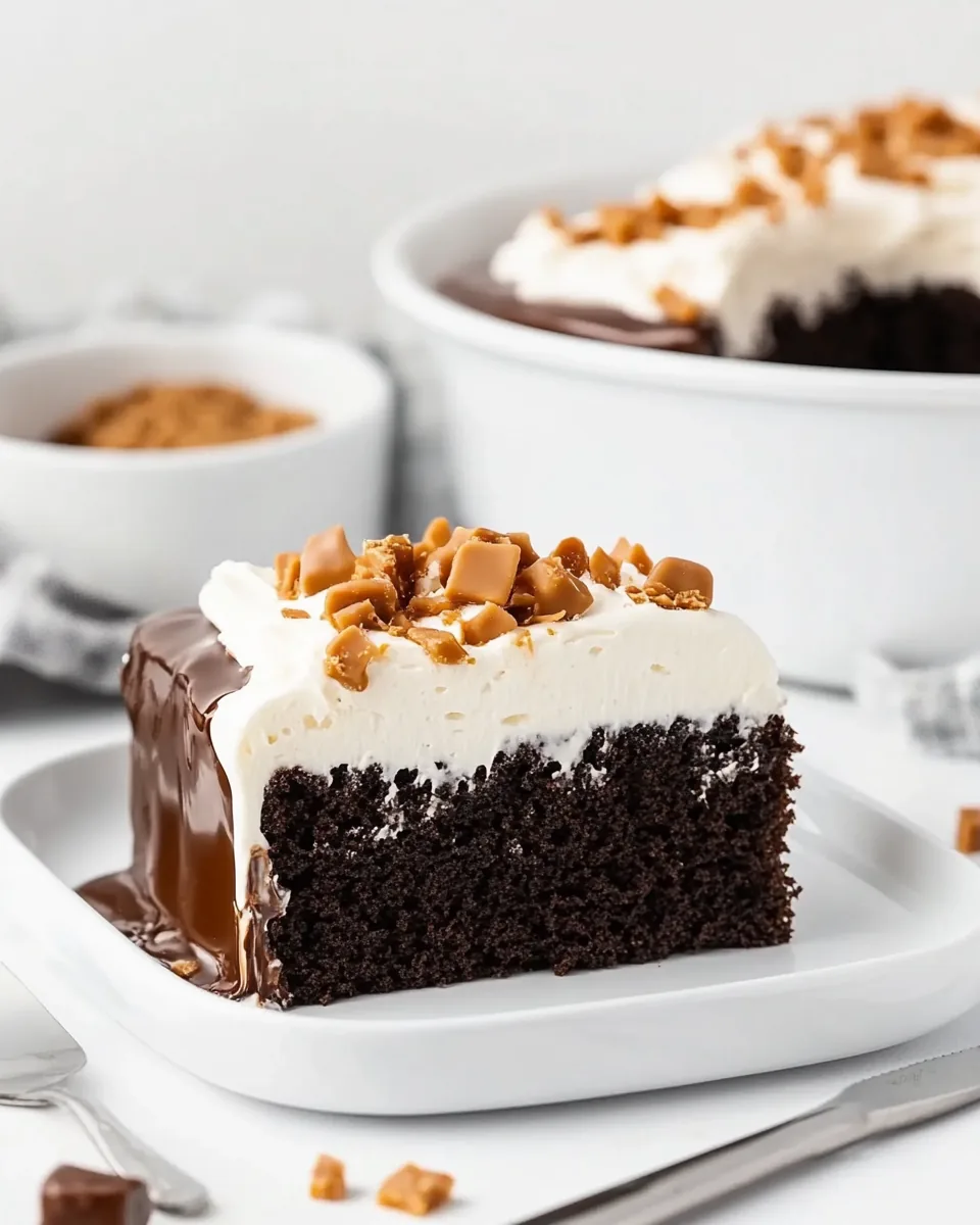 Chocolate Toffee Poke Cake