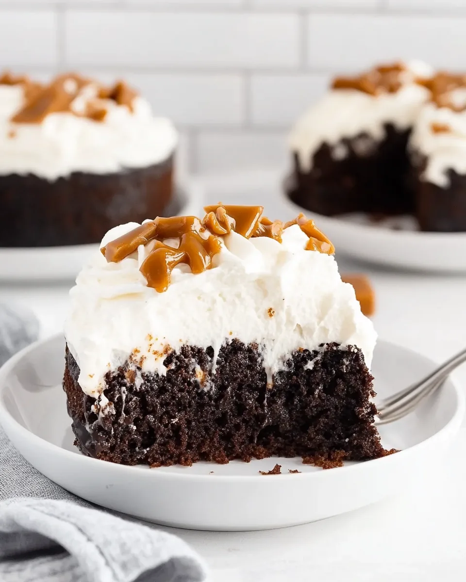 Chocolate Toffee Poke Cake