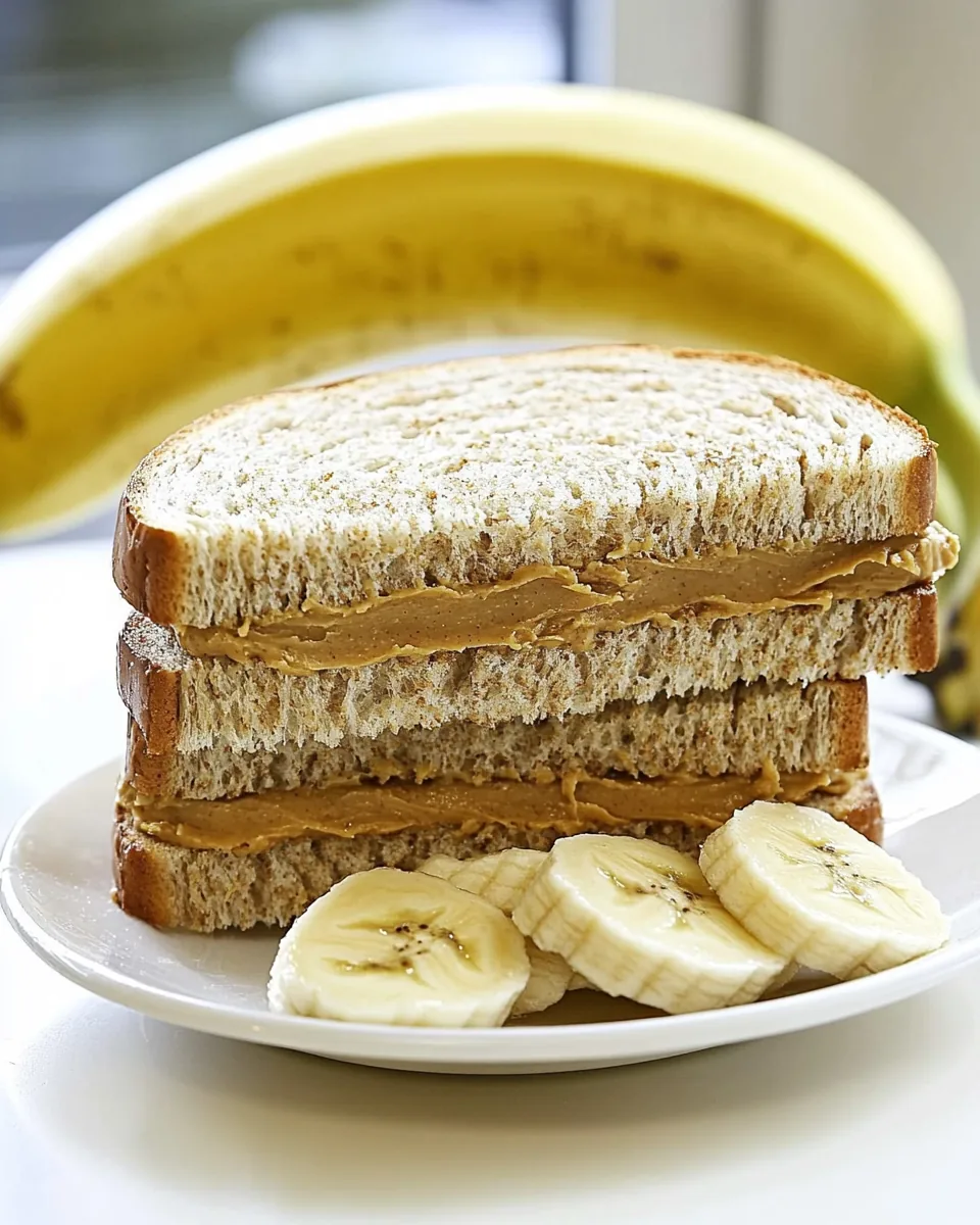 Chunky Peanut Butter and Banana Sandwich