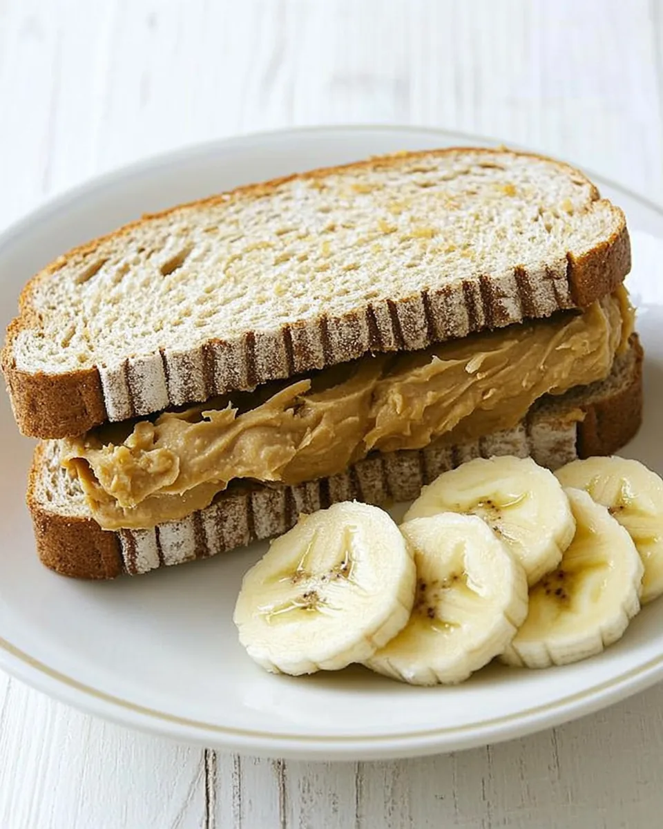 Chunky Peanut Butter and Banana Sandwich