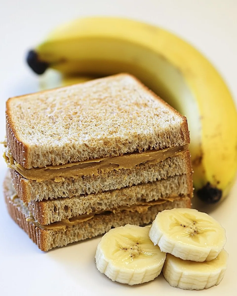 Chunky Peanut Butter and Banana Sandwich