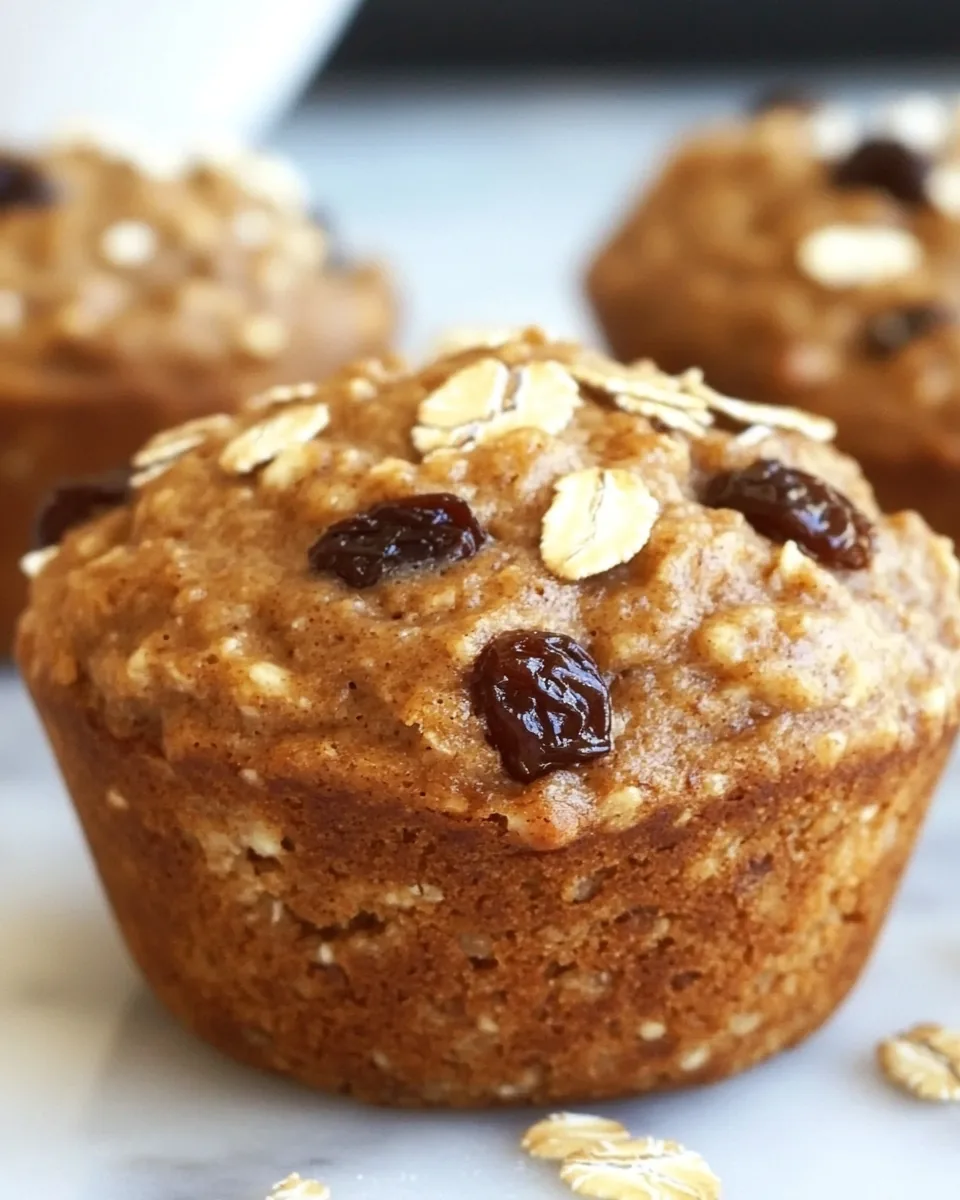Cinnamon Raisin Peanut Butter Oat Bran Muffins