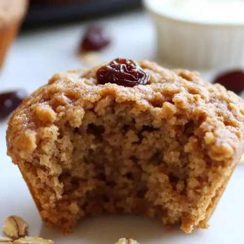 Cinnamon Raisin Peanut Butter Oat Bran Muffins