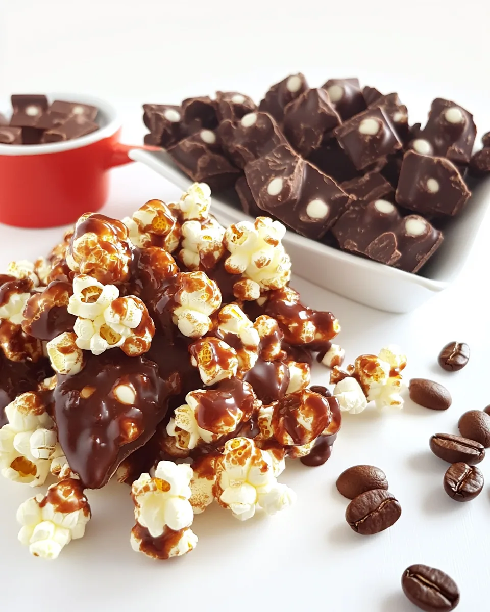 Coffee Caramelized Popcorn Dark Chocolate Bark