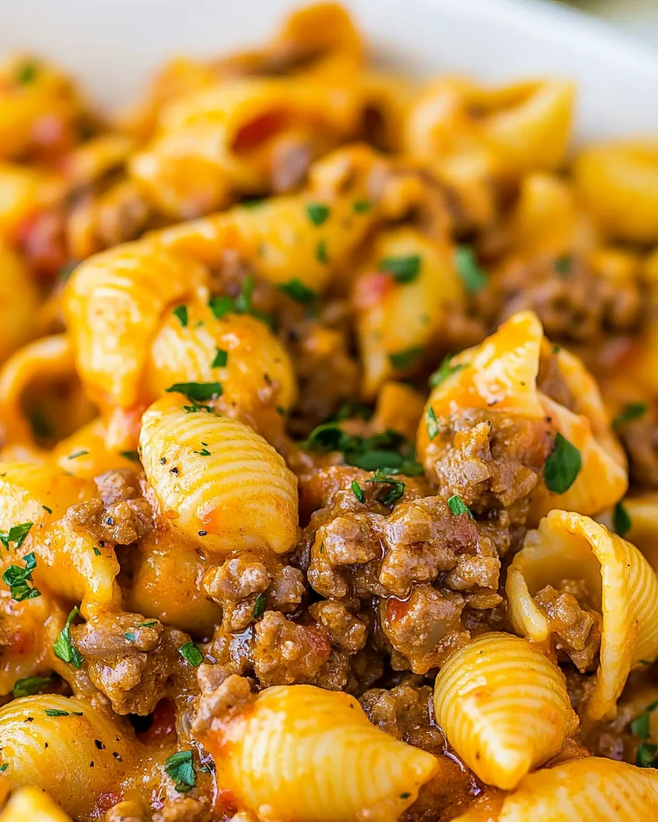 Creamy Beef and Shells