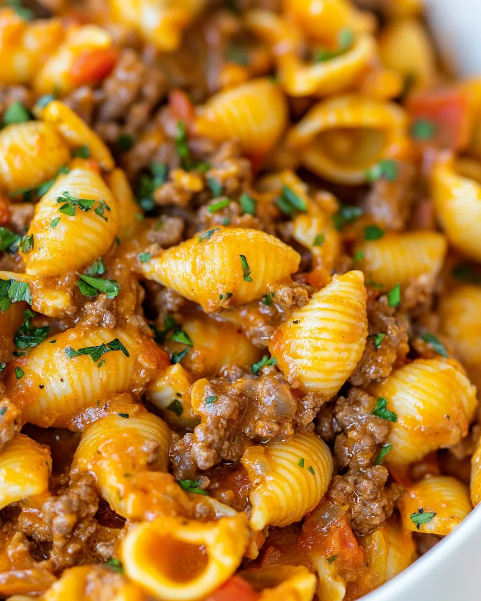 Creamy Beef and Shells