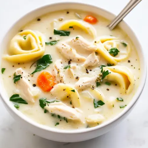 Creamy Lemon Chicken Tortellini Soup