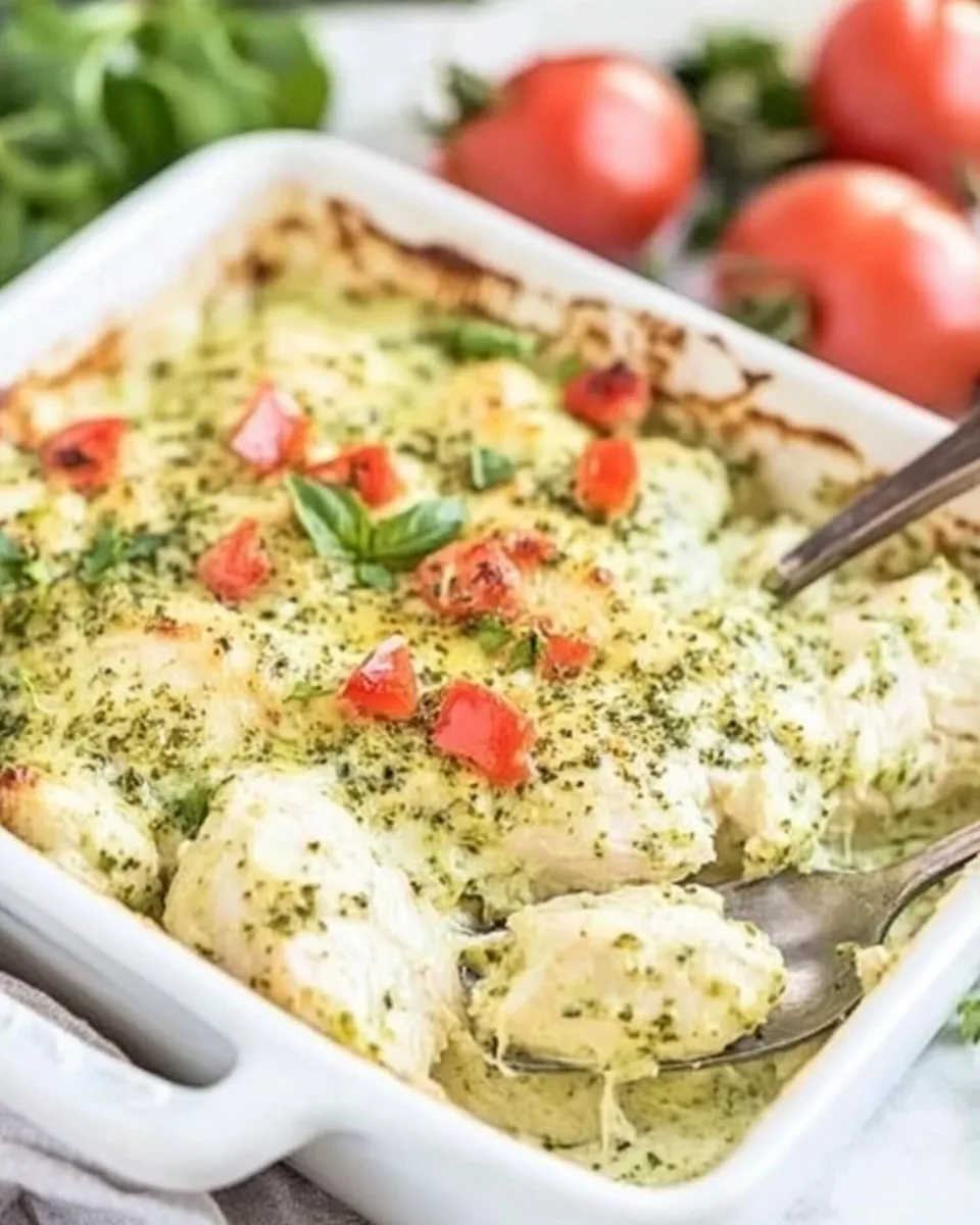 Creamy Pesto Chicken Casserole
