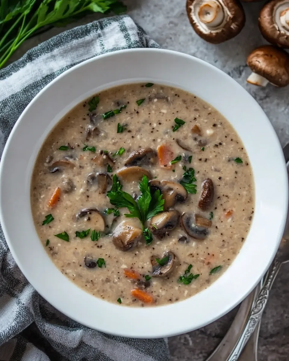 Creamy Vegan Mushroom Soup