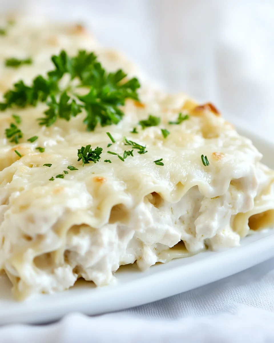 Creamy White Chicken Lasagna Roll Ups