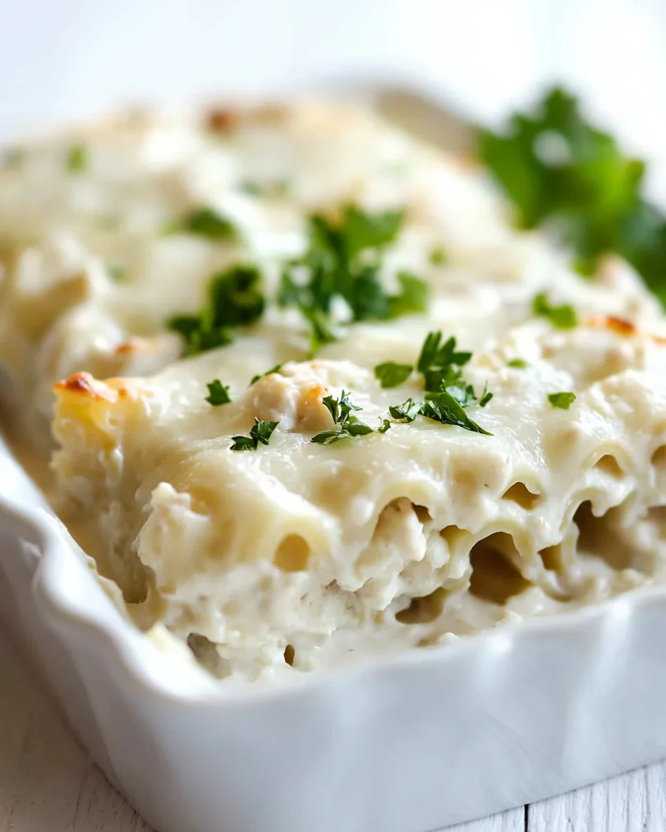Creamy White Chicken Lasagna Roll Ups