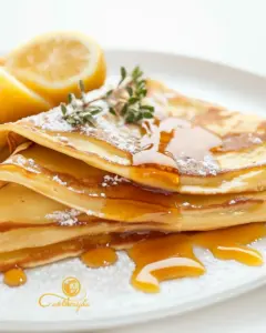 Crepes with Salted Lemon Butter Caramel