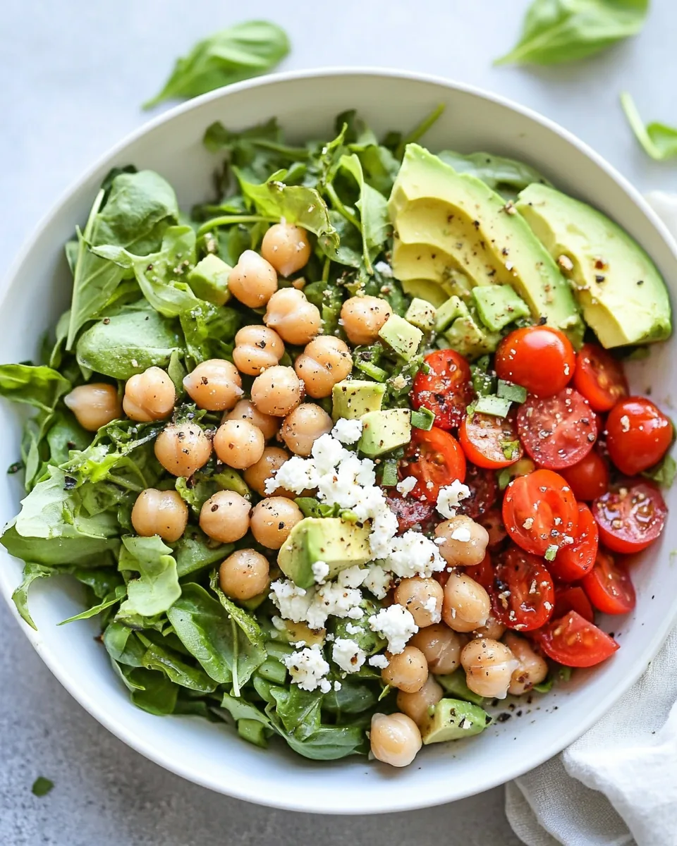 Crunchy Green Salad with Dilly Chickpeas and Avocado