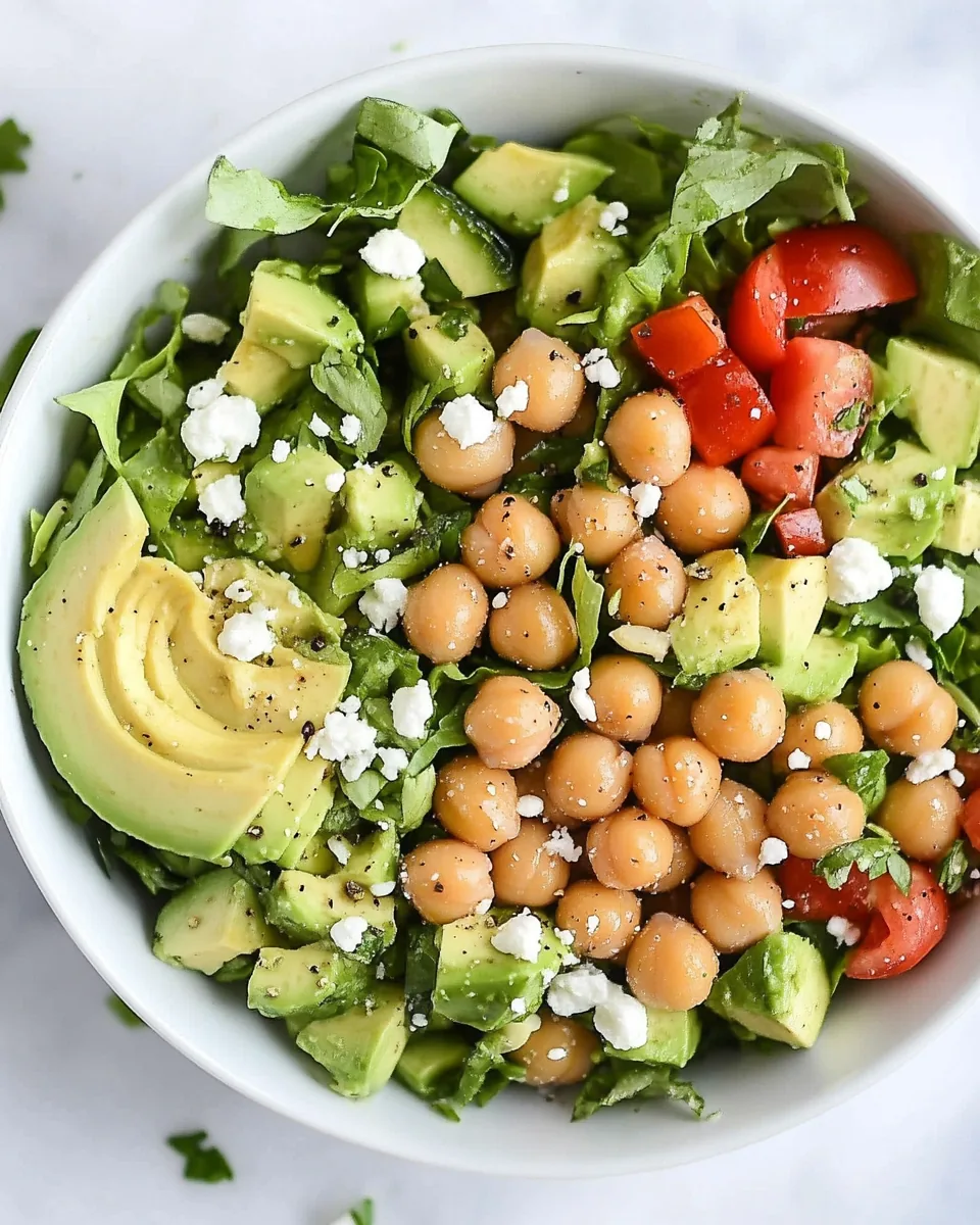 Crunchy Green Salad with Dilly Chickpeas and Avocado