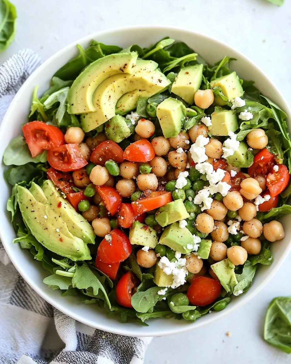 Crunchy Green Salad with Dilly Chickpeas and Avocado