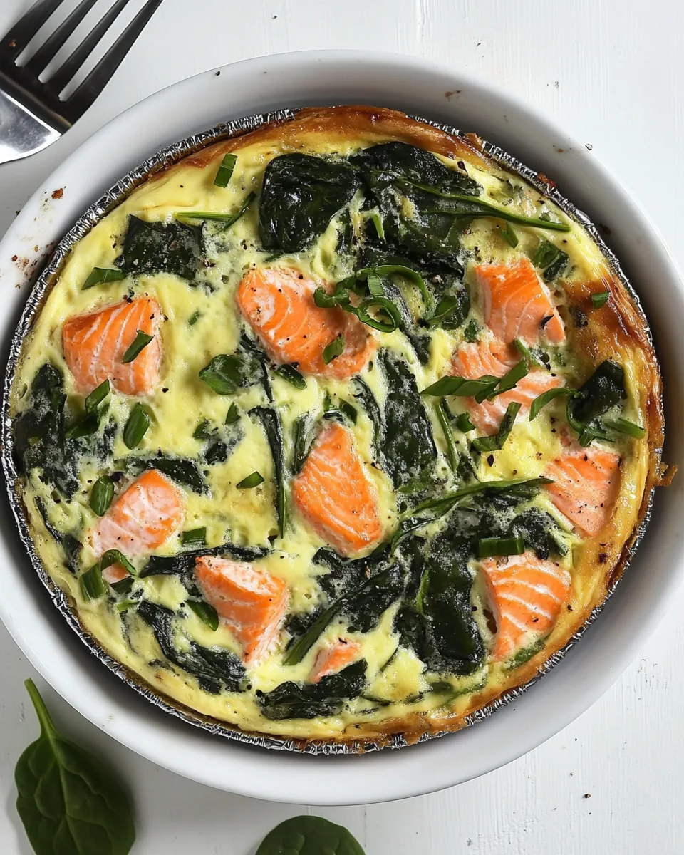 Crustless Quiche With Salmon and Spinach