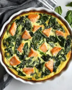 Crustless Quiche With Salmon and Spinach