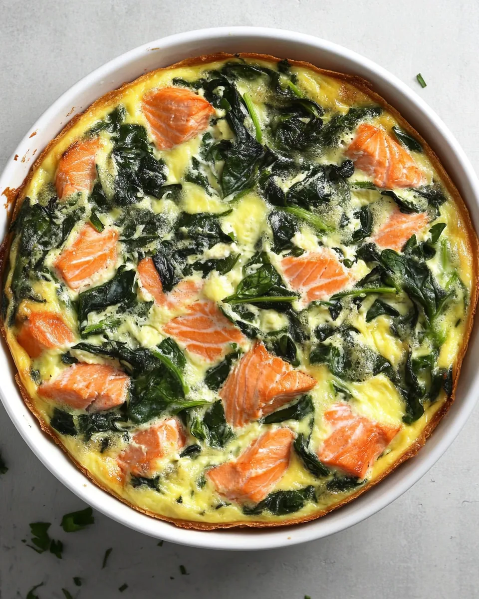Crustless Quiche With Salmon and Spinach