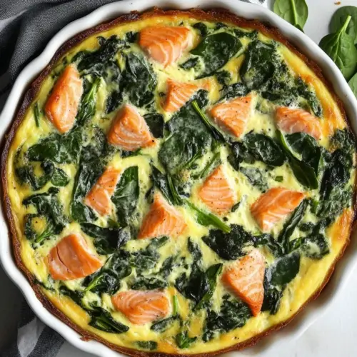 Crustless Quiche With Salmon and Spinach