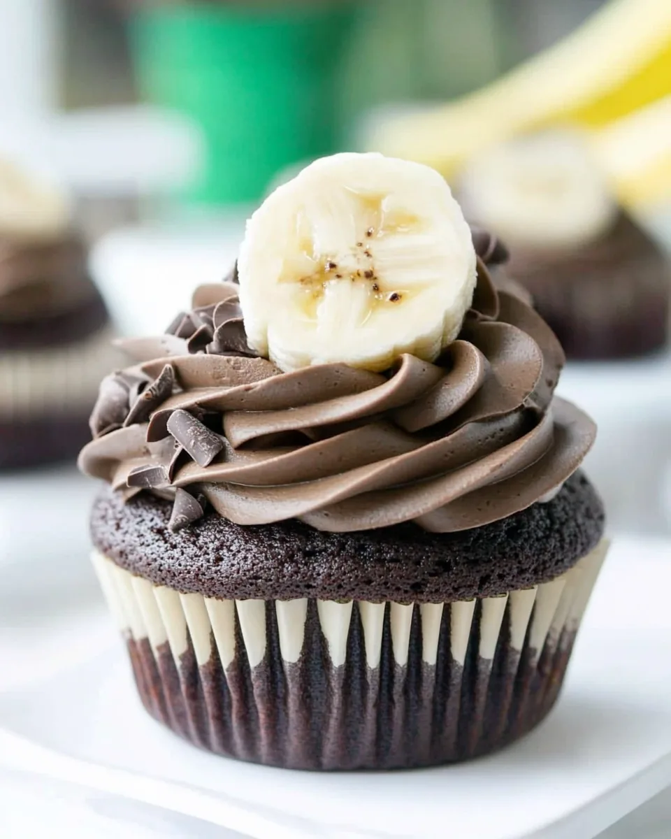 Dark Chocolate Banana Cupcakes