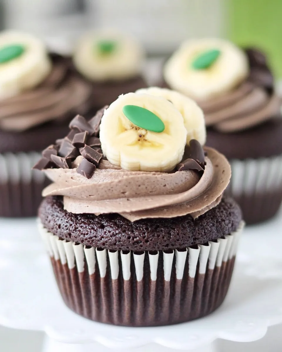 Dark Chocolate Banana Cupcakes