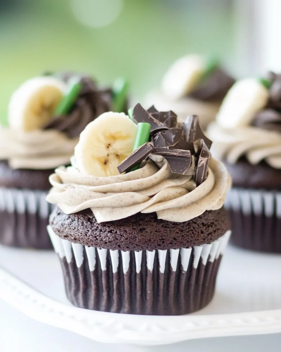 Dark Chocolate Banana Cupcakes