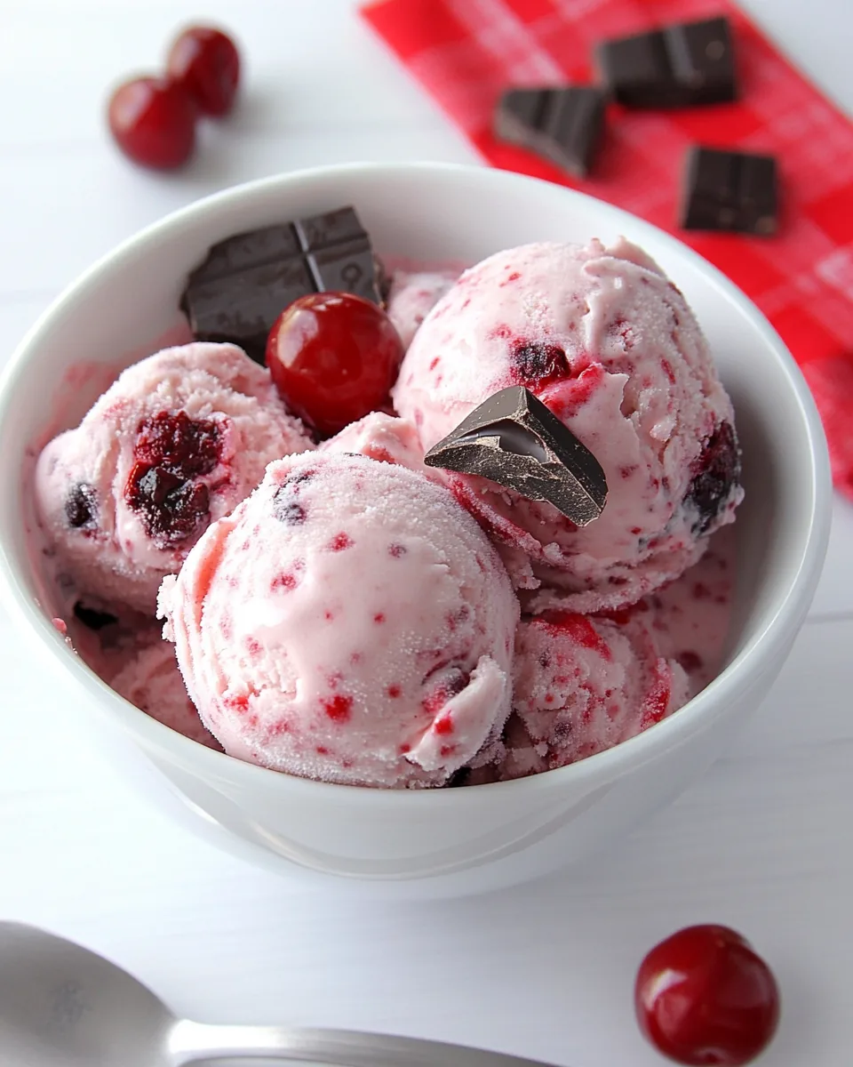 Dark Chocolate Covered Cherry Frozen Yogurt