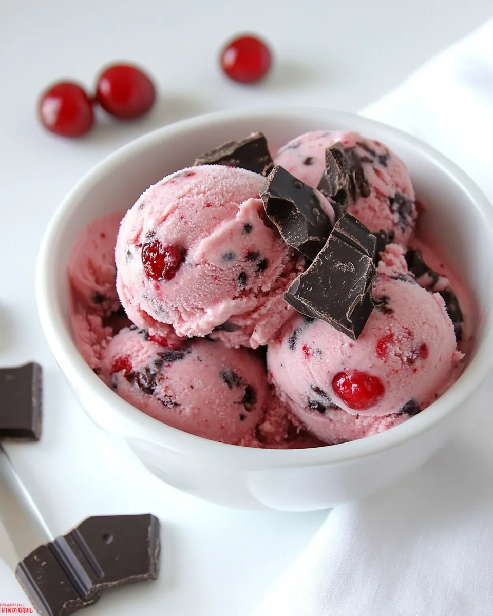 Dark Chocolate Covered Cherry Frozen Yogurt