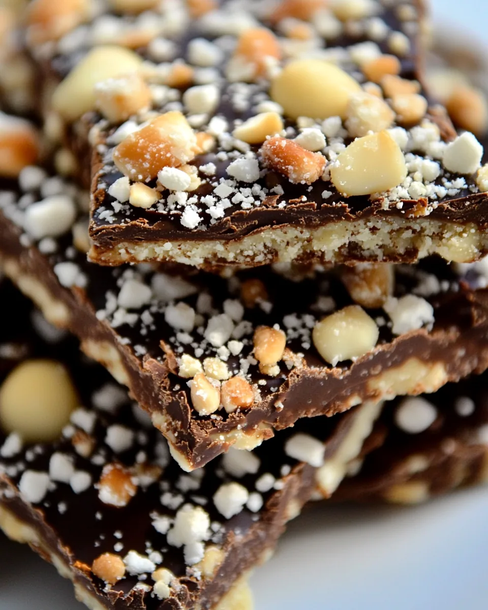 Dark Chocolate Toffee Macadamia Bark