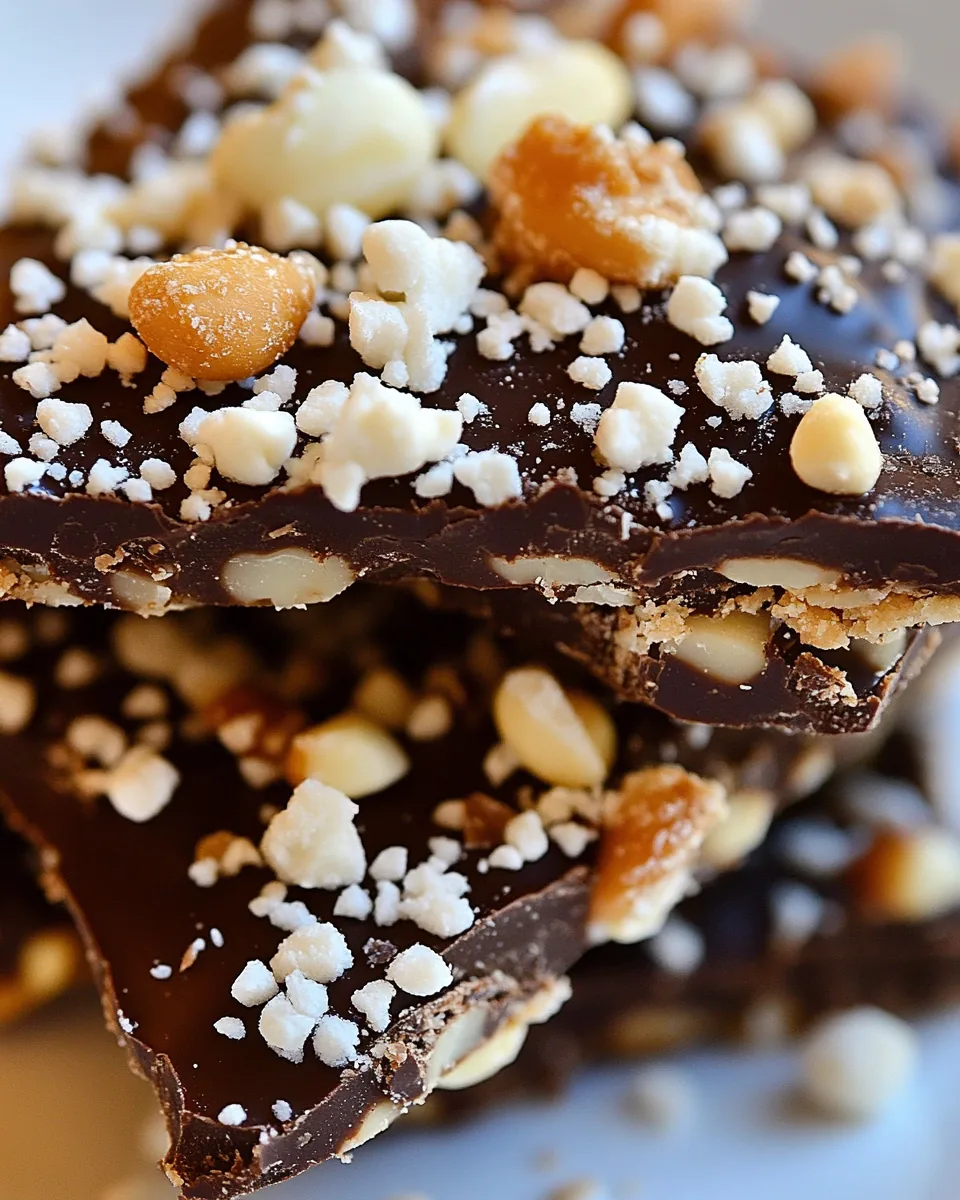 Dark Chocolate Toffee Macadamia Bark