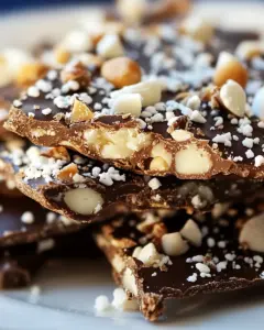 Dark Chocolate Toffee Macadamia Bark