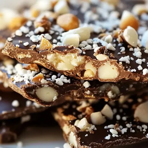 Dark Chocolate Toffee Macadamia Bark