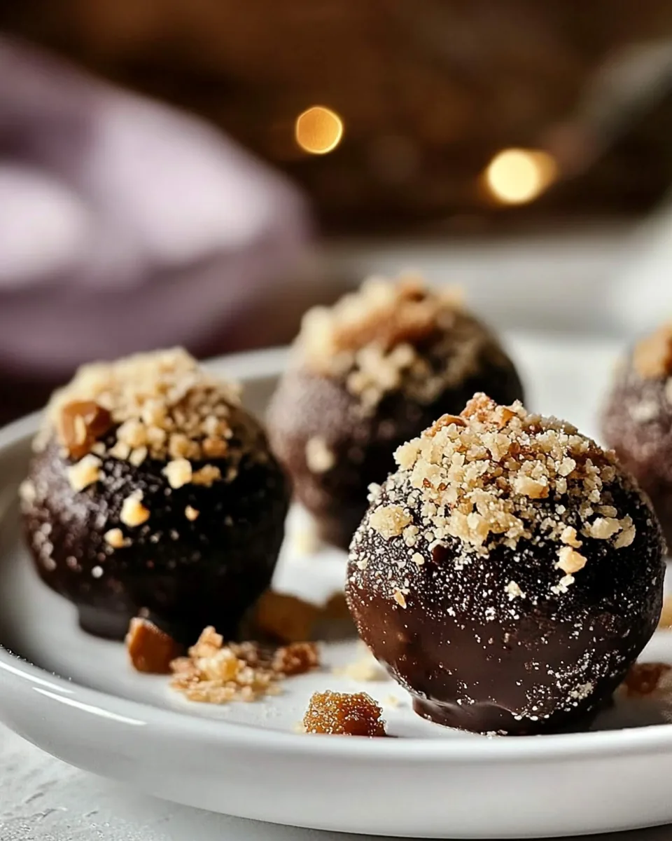 Dark Chocolate Toffee Truffles