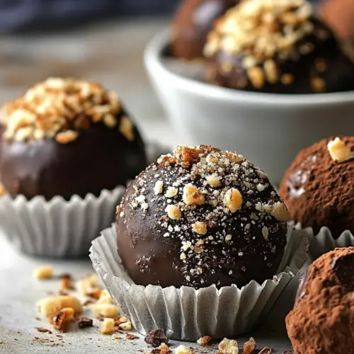 Dark Chocolate Toffee Truffles