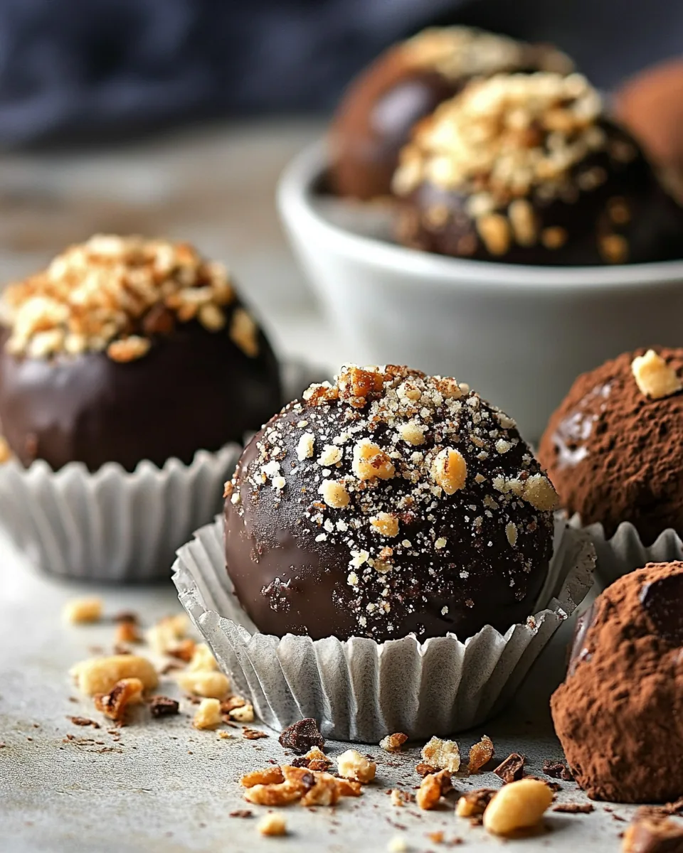 Dark Chocolate Toffee Truffles