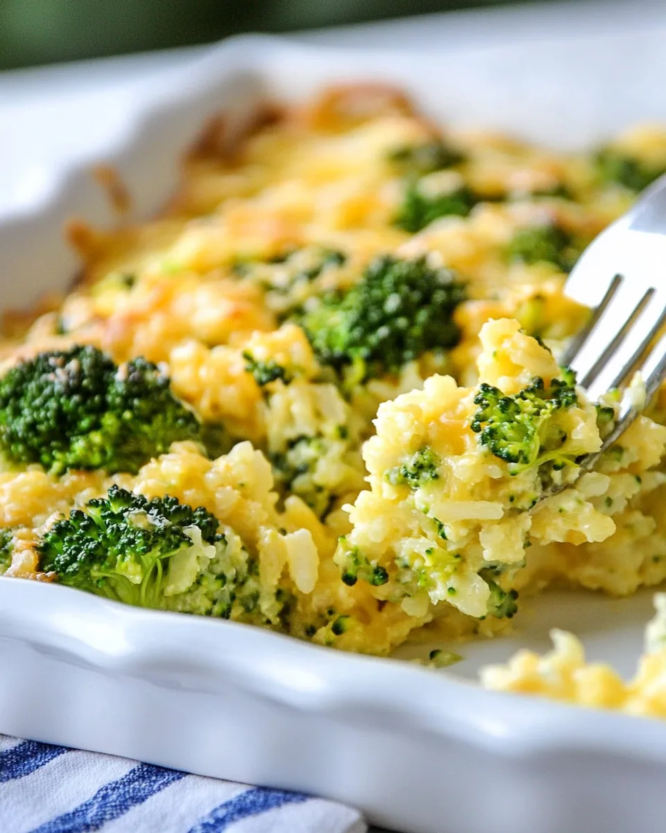 Easy Broccoli Cheese Rice Casserole