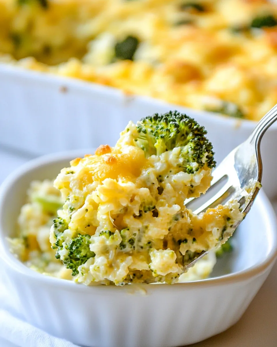 Easy Broccoli Cheese Rice Casserole
