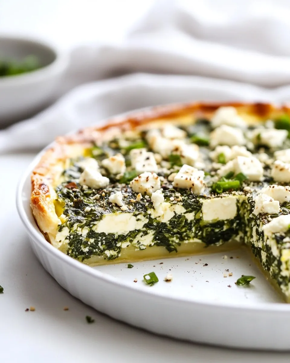 Easy Crustless Spinach and Feta Pie