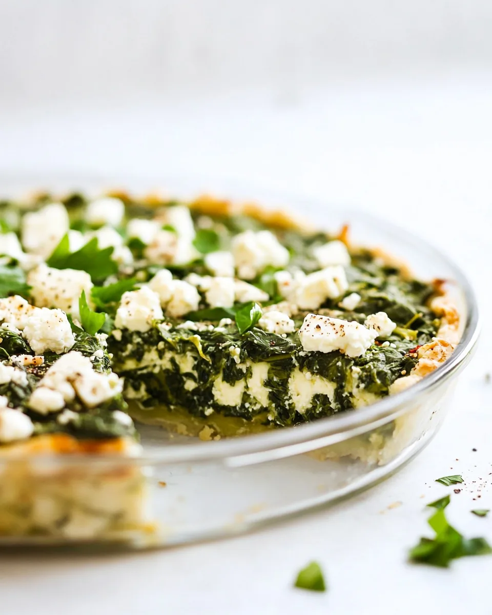Easy Crustless Spinach and Feta Pie