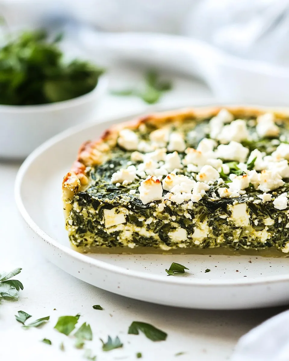 Easy Crustless Spinach and Feta Pie