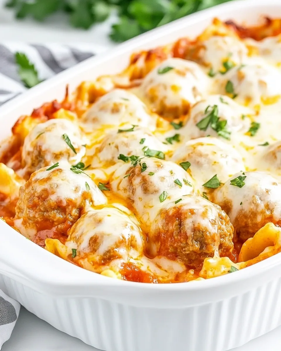 Easy Dump And Bake Meatball Casserole