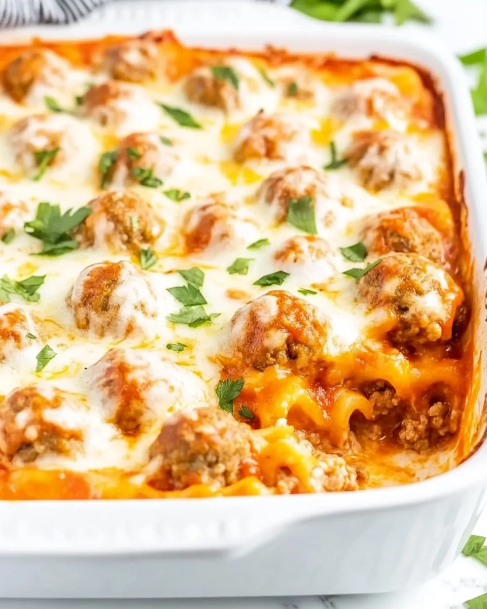 Easy Dump And Bake Meatball Casserole
