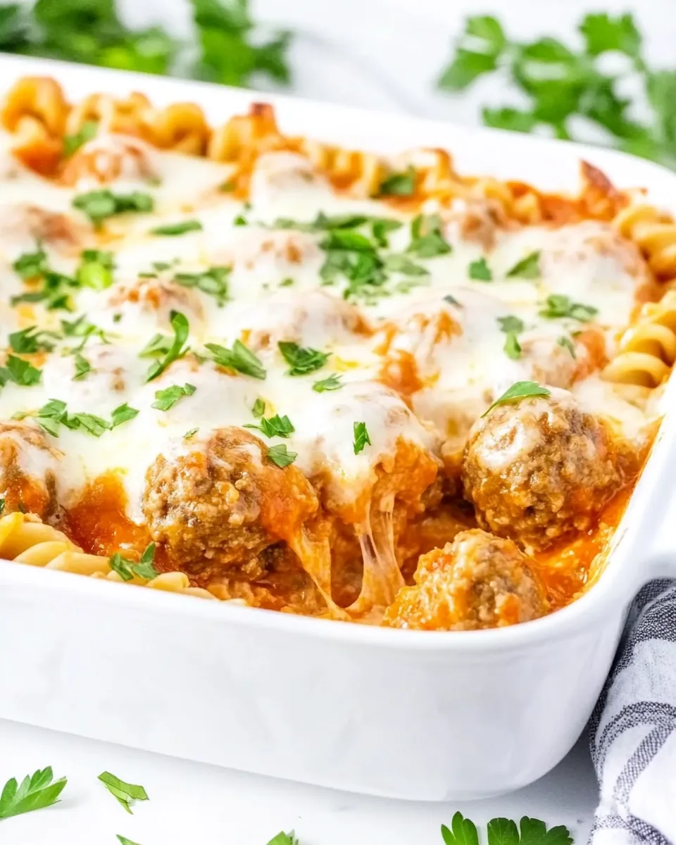 Easy Dump And Bake Meatball Casserole